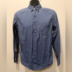 J. Crew Navy Geometric Button Down Shirt